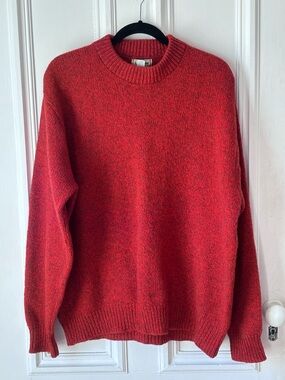 Men’s Vintage LL Bean Wool Blend Long Sleeve Crew Neck Red Sweater Size XXL